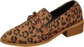 Generic Winter Elegant Womens Pointed Toe Low Heel Loafers with Footbed Support Fashionable Casual Slip On Work Shoes for Everyday Wear (Coffee, 4. 5)