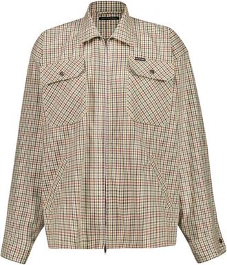 Balenciaga Zip-up Shirt - Heren - Zomerjassen - Beige - M - Katoen - Jassen
