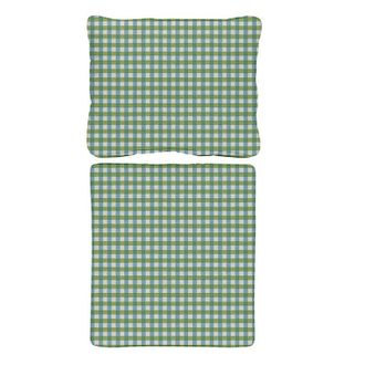 Ballard Designs Replacement Seat and Back Cushion Set with Zipper - 25x47.5 - Box Edge, Gale Gingham Cornflower - Ballard Designs