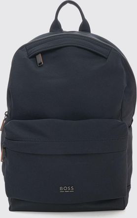 HUGO BOSS Blue Polyamide Backpack with External Pocket and Adjustable Straps