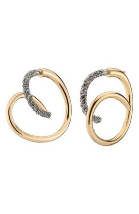 Demarson Bowery Pav&eacute; Swirl Earrings in Gold/Silver/Crystal at Nordstrom