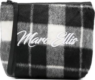 Marc Ellis check clutch bag - women - Polyester - One Size - Black