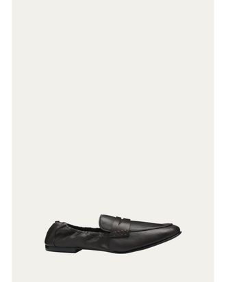 SIMKHAI Danna Leather Scrunched Loafers