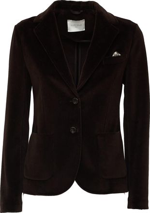 Circolo 1901 Velour Notch Lapel Slim Fit Blazer