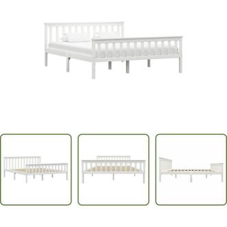 vidaXL Letto a castello - Giroletto senza Materasso Bianco 160x200 cm in Legno di Pino