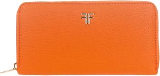 Fracomina Oranje Eco-leer Ritsportemonnee - Dames - Portefeuilles - Oranje - ONE Size - Leer - Accessoires