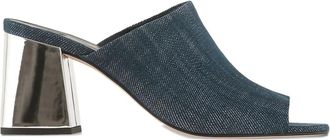 Högl 70 mm Joyce denim muiltjes met open neus - Blauw