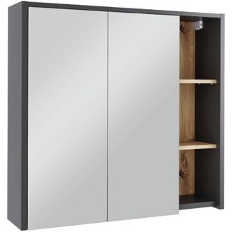 Vicco Mobile a specchio per il bagno Viola, Grigio/Artisan, 80 x 75 cm con ripiani aperti, Vicco