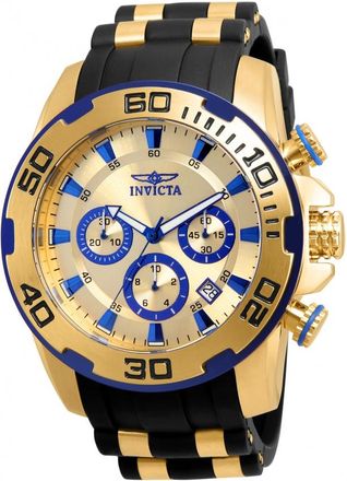 Invicta Pro Diver Chronograph Quartz Gold Dial Mens Watch 22308