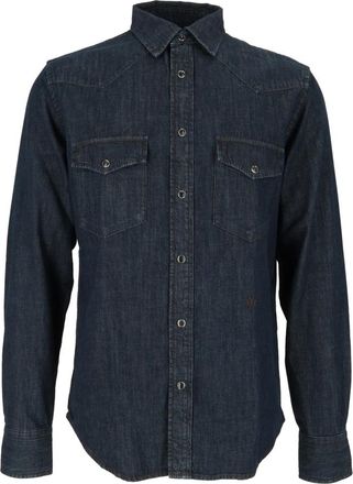 Jacob Cohen Camicia Western - Heren - Spijkeroverhemden - Blauw - S - Katoen - Overhemden