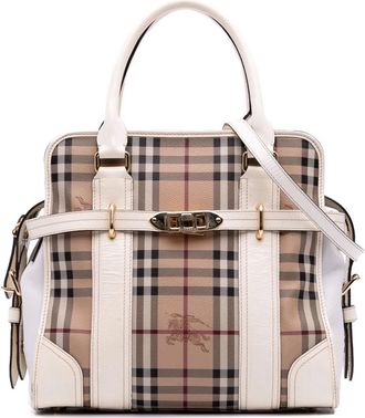 Burberry Borsa a tracolla Minford Portrait in tela cerata con motivo Haymarket Check 2000-2017 - Marrone
