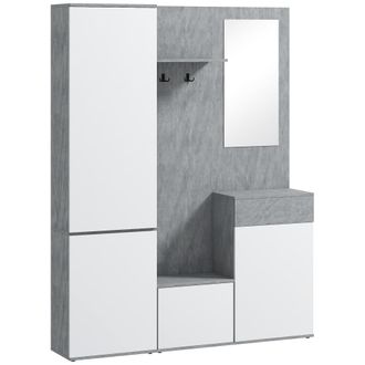 HOMCOM Mobile Attaccapanni Da Ingresso 4 In 1 In Truciolato Grigio - Homcom