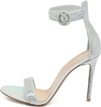 Gianvito Rossi Sandali Portofino con paillettes - Argento