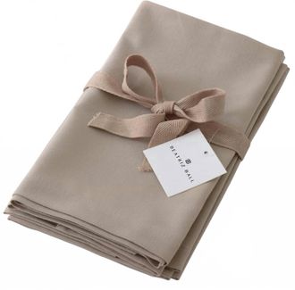 Beatriz Ball Easy Peasy Cotton/poly Naplins Set Of 4 In Khaki
