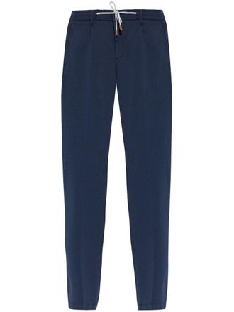 Eleventy drawstring chino trousers - men - Cotton/Polyamide/Elastane - 38 - Blue