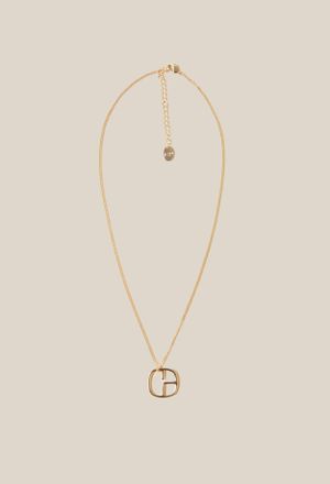 Claudie Pierlot Collier pendentif monogramme dor&eacute;