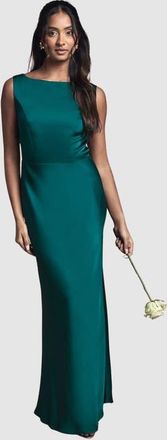 Coast Sleeveless Satin Bridesmaid Dress in Emerald at Nordstrom, Size 10