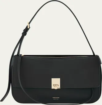 Ferragamo Cara Leather Shoulder Bag