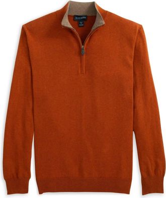 Scott Barber Mens Quarter Zip Sweater In Spice