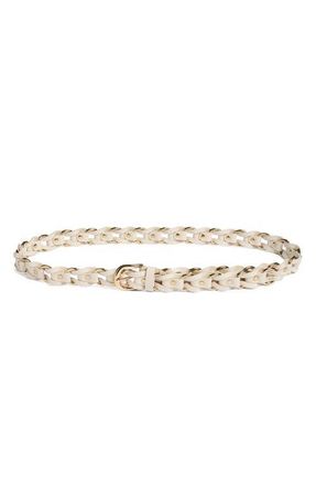 Madewell Metal Ring Woven Belt in Leather in Vintage Muslin at Nordstrom, Size Xx-Small