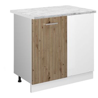 Vicco Armario De Esquina R-line, Roble Artesanal, 86 Cm, Et M&aacute;rmol