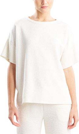 Natori Quilted Geo Knit Jacquard Short Sleeve Top