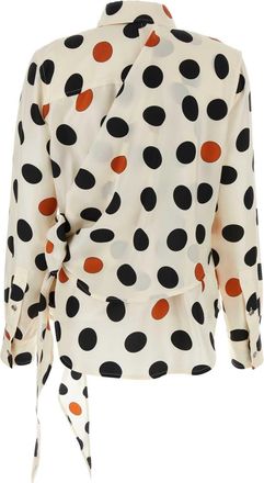 Bottega Veneta Womens Pois Shirt Cream Silk