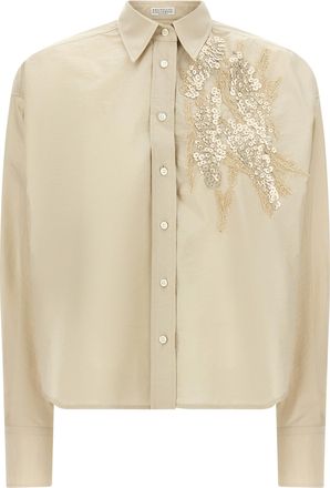 Brunello Cucinelli Beige Cotton Womens Blouse