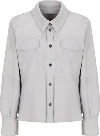 Marella Overhemden, Dames, Grijs, XS, Su&egrave;de, Mllapogeo Su&egrave;de Shirt