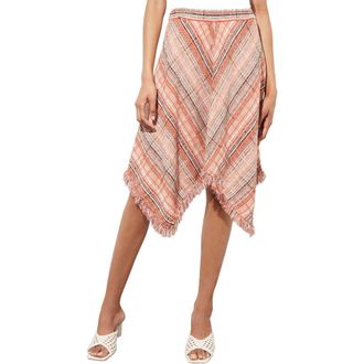 Ming Wang Tweed Handkerchief Hem Knit Skirt in Verm/jav/mul at Nordstrom Rack, Size Xx-Small