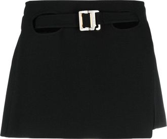 Dion Lee belted cutout miniskirt - women - Polyester/Cupro/Spandex/Elastane/Wool - 8 - Black
