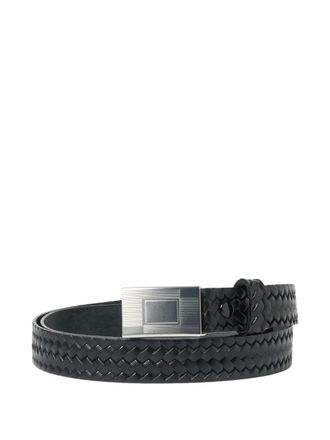 Taiga Takahashi woven-leather belt - men - Calf Leather - One Size - Black