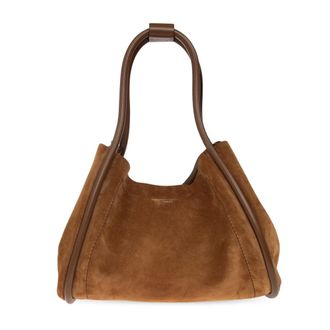 Max Mara Su&egrave;de Shopper Marine - Dames - Tassen - Bruin - Maat: ONE Size Su&egrave;de