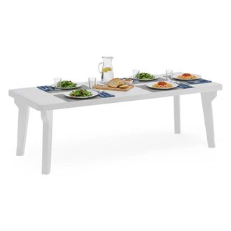 Dmora Mesa De Exterior Dhristo, Mesa Rectangular, Mesa Extensible Para Jard&iacute;n O Bar, 100% Made In Italy, 160-220x90h74 Cm, Blanco - Dmora