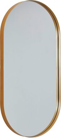 MID.YOU Mid.you Wandspiegel, Goldfarben, Metall, Glas, Holzwerkstoff, oval, 50x100x5 cm, Bsci, senkrecht und waagrecht montierbar, Garderobe, Garderobenspiege