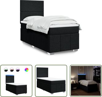 vidaXL Vidaxl Cama Box Spring Con Colch&oacute;n Tela Negro 100x200 Cm