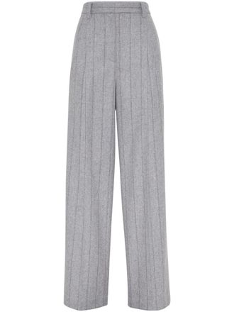 Brunello Cucinelli pleat-detailing straight-leg trousers - Grey