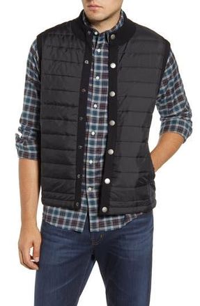 Barbour Essential Mixed Media Vest in Black at Nordstrom Rack, Size X-Large