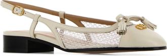 Valentino Garavani Womens Ballerina Ivory Leather