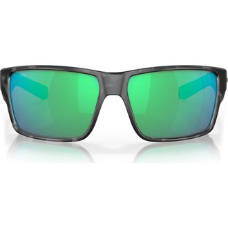 Costa Reefton Pro 65mm Polarized Rectangular Sunglasses in Tiger Shark /Green 580G at Nordstrom