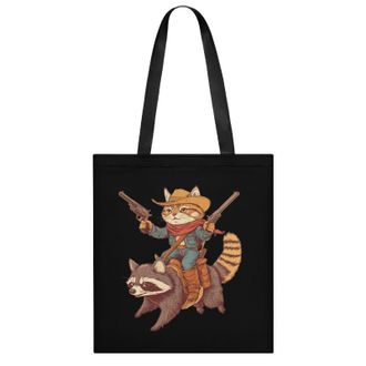 Generic Cat Riding A Raccoon Womens Tote Casual Shopping Bag Lightweight Shoulder Bags Hobos Handbag for Work Travel Daily 35x40cm