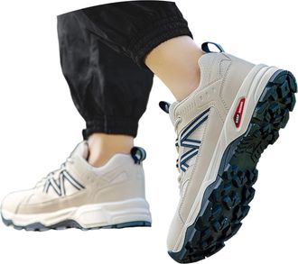 Generic Durable Unisex Hiking Sneakers for Outdoor Adventure Trekking Lightweight Comfort Walking Footwear (Beige, 5.5)