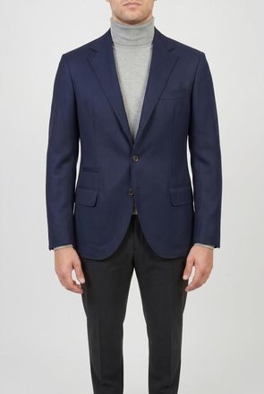 Brunello Cucinelli Navy Cashmere Tailored Blazer, Brand Size 60 (US Size 50)