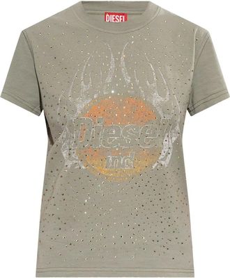 Diesel Tops, Dames, Groen, L, Katoen, T-Maggy-Cry T-Shirt