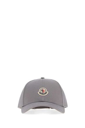 Moncler Grey Solid Logo Baseball Hat