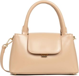 Lancaster Elegante Flap Handtas met Metalen Sluiting - Dames - Handtassen - Beige - ONE Size - Leer - Tassen