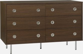 Sweeek C&oacute;moda Vintage Decorativa De Madera Y Acero Inoxidable, Con 6 Cajones