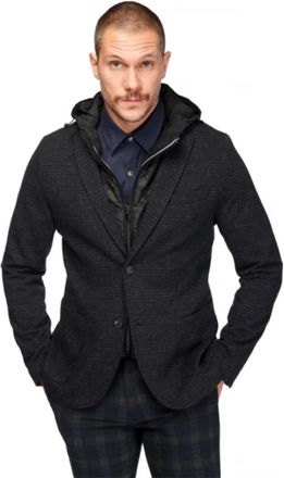Mason's 2-in-1 Blazer met Afneembare Capuchon - Heren - Blazers - Blauw - XL - Katoen - Jassen