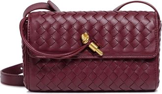 Generic Ladies PU Crossbody Bag, Woven Evening Bag, Retro Shoulder Bag, Suitable for Daily Business Trips and Leisure Outings, as well as Daily Shopping (wine