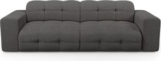Sia Home Sof&aacute; 4 plazas boucl&eacute; gris grafito 230 cm